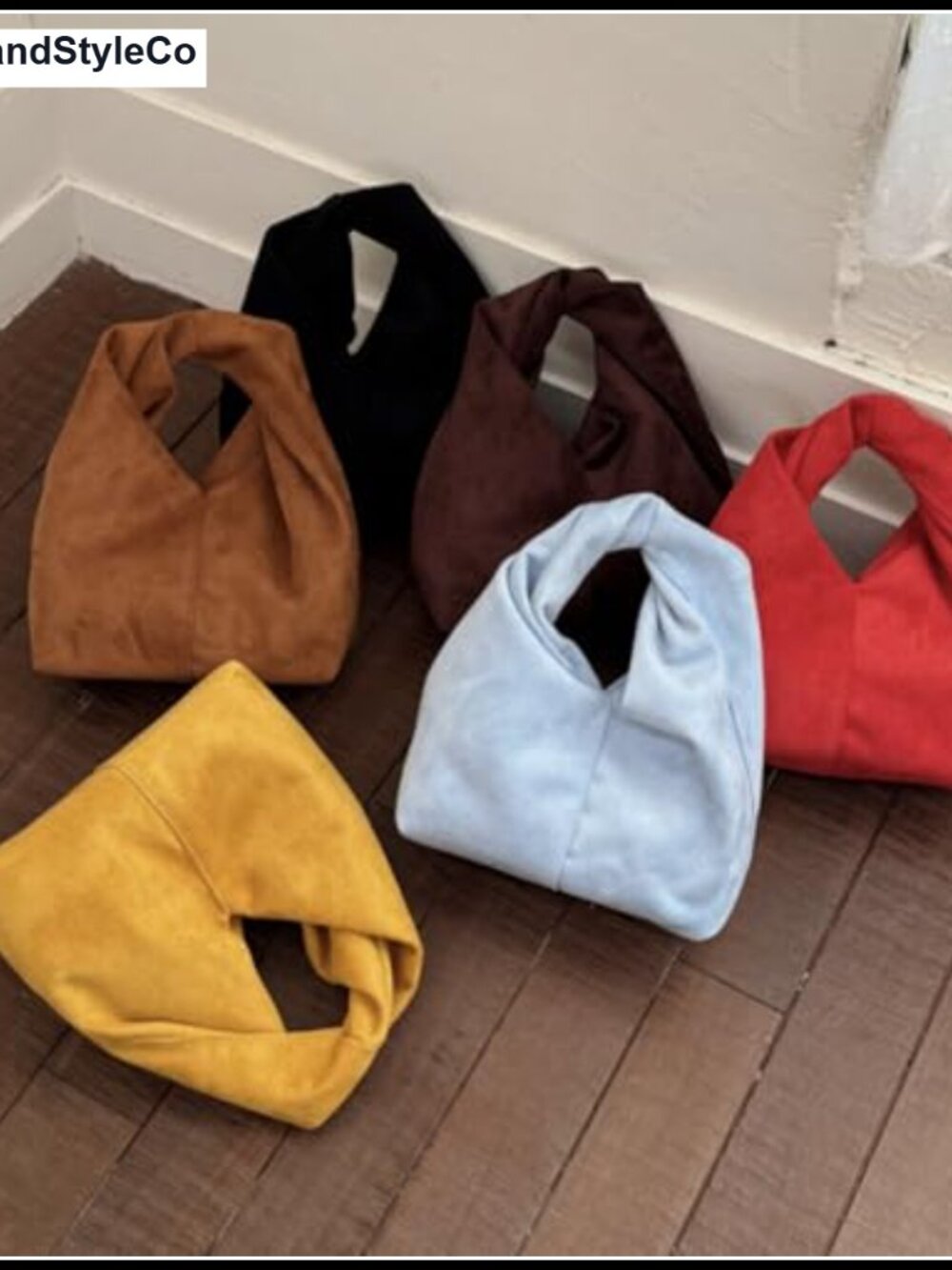 Suede Slouchy Tote Bag Women Crossbody Shoulder Pleated Hobo Handbag - Picture 6 of 6